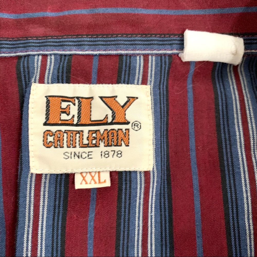 Vintage Ely Cattleman Striped Pearl Snap Button Up - Picture 4 of 13